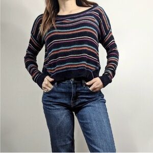 Free People Beach Striped Wool Alpaca Knit Sweater—Size Medium